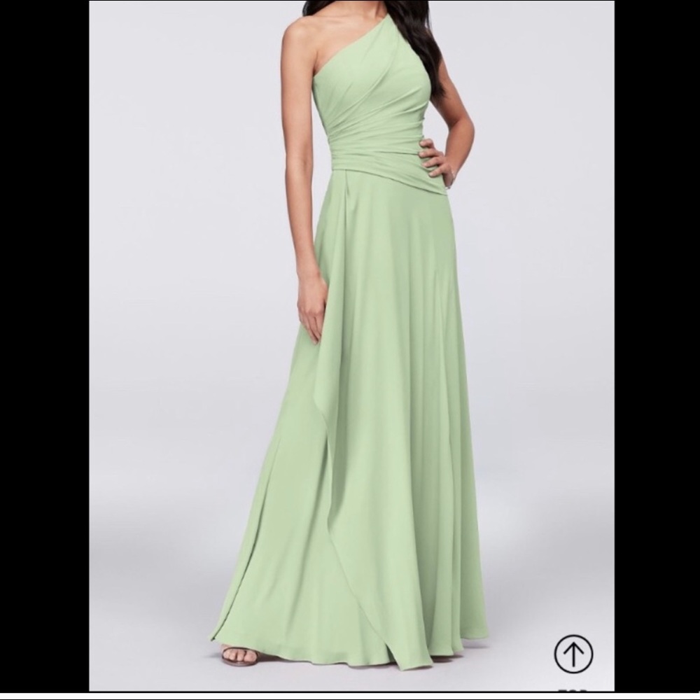 David’s Bridal bridesmaid dress-oneshoulder Meadow